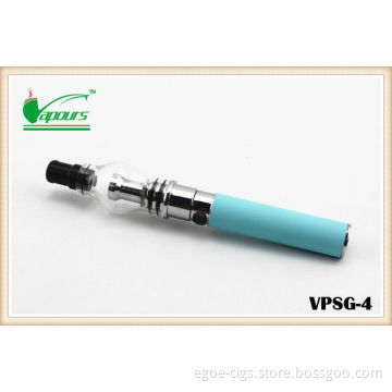 Led Light E Cigarette Atomizer , Pyrex Glass Wax Dry Herb Atomizer With Rubber Drip Tip